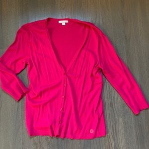 NY & CO Hot Pink Cardigan V Neck Sweater BRAND NEW
